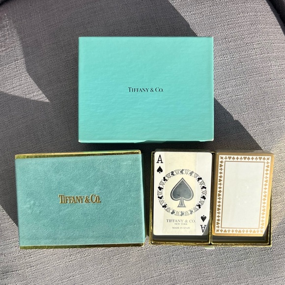 New Tiffany & Co. Vintage Playing Cards Black and White w/Gold Detail New in Box - Picture 1 of 6